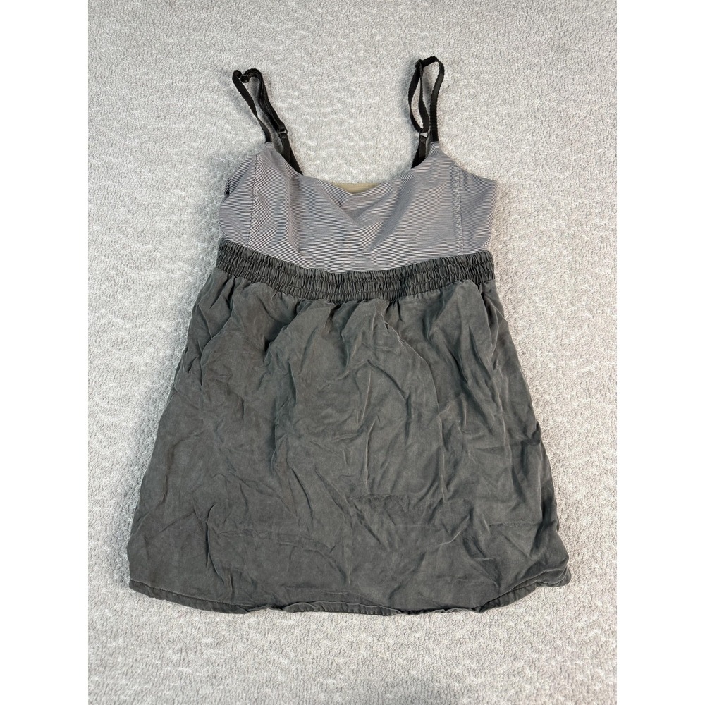 Lululemon Bliss Babydoll Yoga Active Womens 9 Gray Striped Scoop Neck